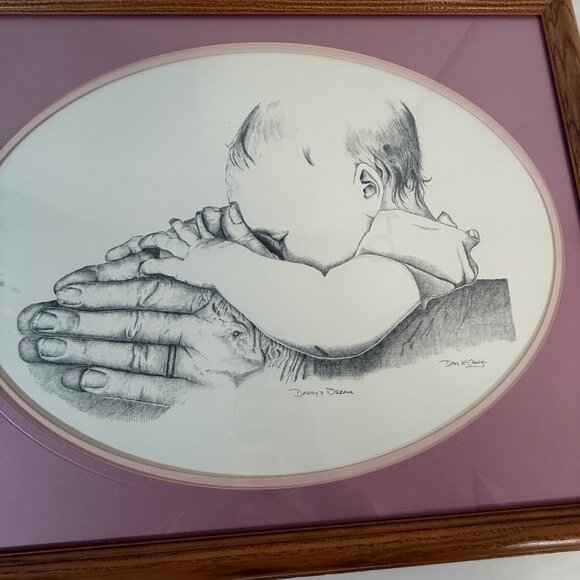 Pencil Sketch Wall Art Daddys Dream By Dave McMahon Framed Wood Framed - Picture 8 of 10